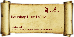 Mauskopf Ariella névjegykártya